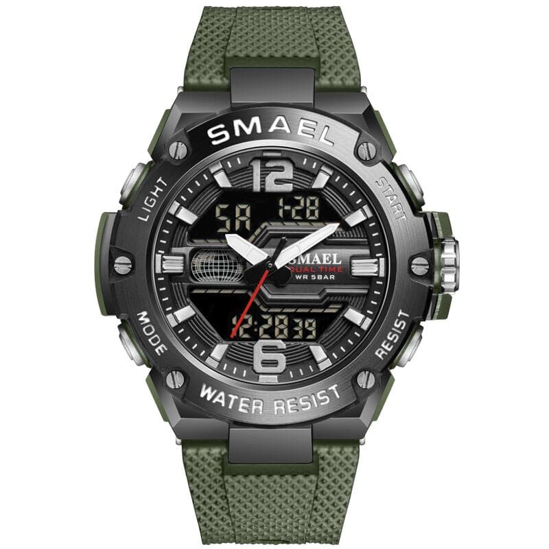 SMAEL 8033 Dual Time Big Dial Sport Water Resistant Men's Watch - Image 8