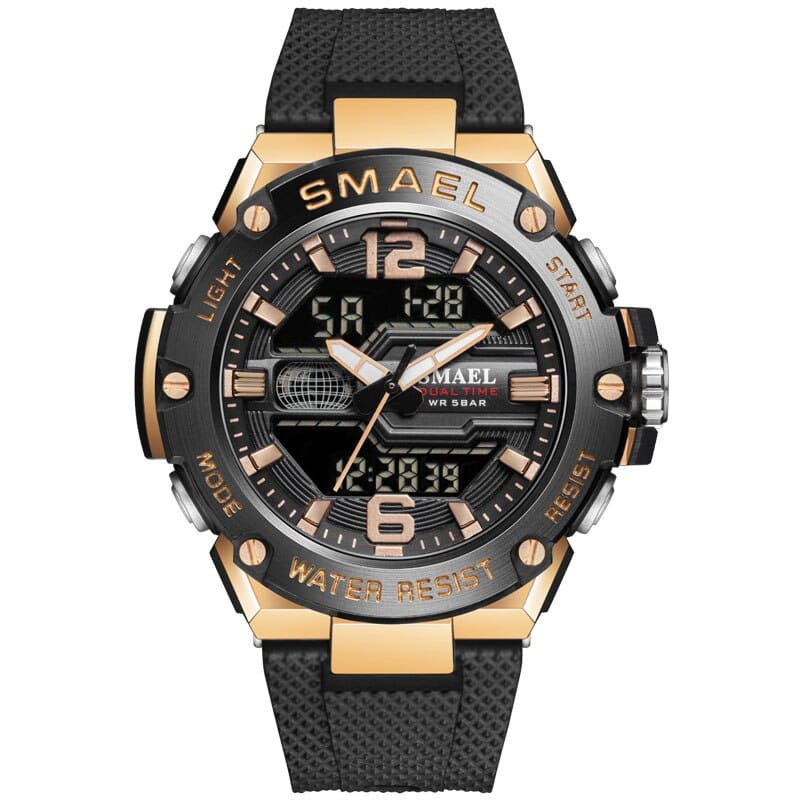 SMAEL 8033 Dual Time Big Dial Sport Water Resistant Men's Watch - Image 3