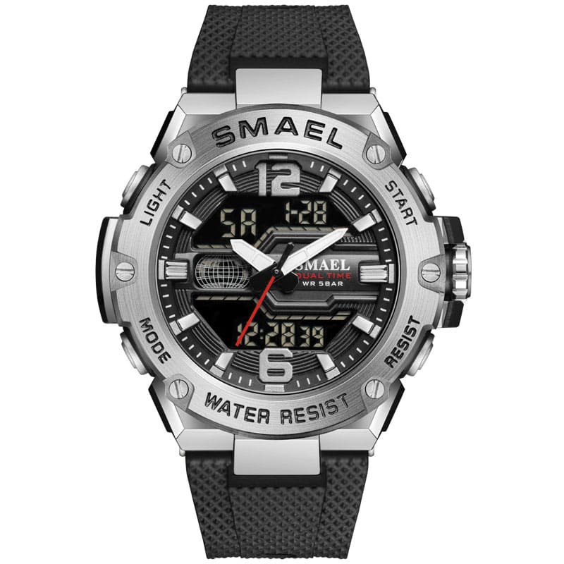 SMAEL 8033 Dual Time Big Dial Sport Water Resistant Men's Watch