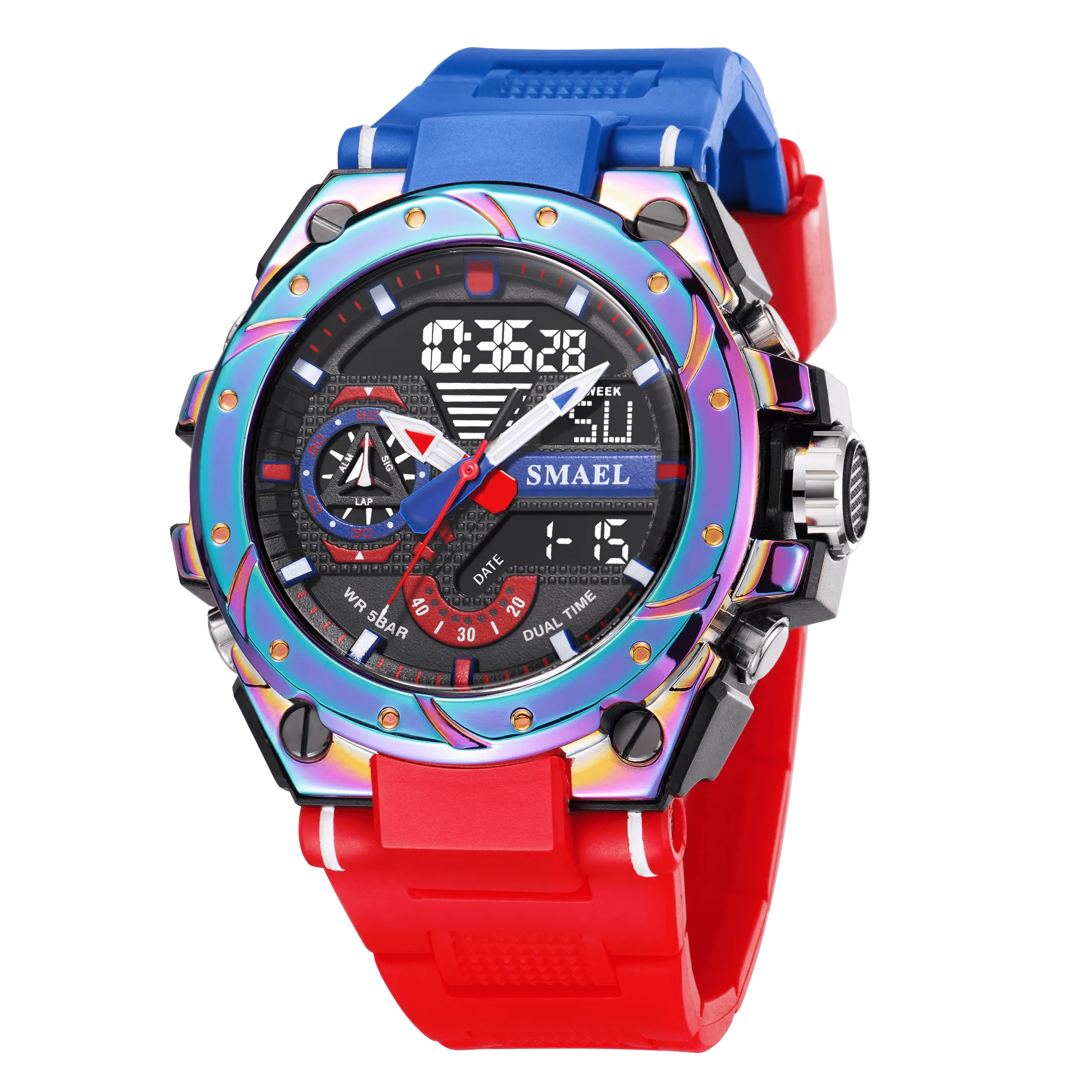 SMAEL 8060 Military Army Digital Quartz Analog Dual Time Water Proof Watch for Men - Image 4