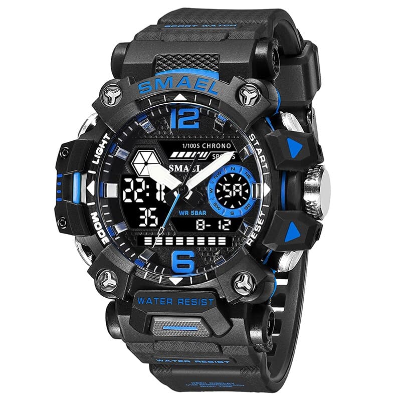 SMAEL 8072 Dual Time Quartz Analog Digital Military Water Proof Men's Watch - Image 5