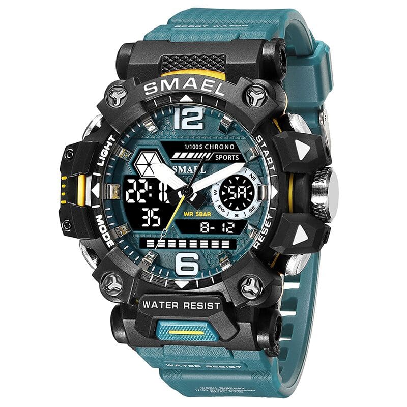SMAEL 8072 Dual Time Quartz Analog Digital Military Water Proof Men's Watch