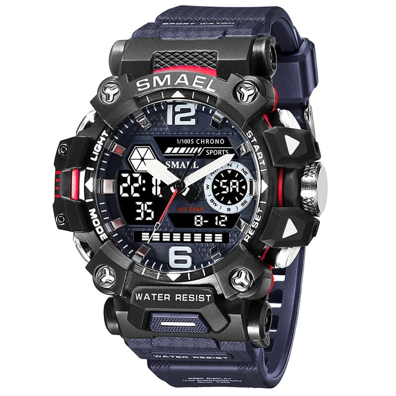 SMAEL 8072 Dual Time Quartz Analog Digital Military Water Proof Men's Watch - Image 9