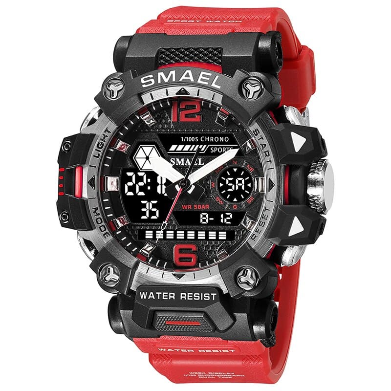 SMAEL 8072 Dual Time Quartz Analog Digital Military Water Proof Men's Watch - Image 2