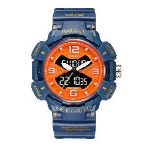 SMAEL 8076 Dual Time Quartz Analog Digital Military Water Proof Men's Watch
