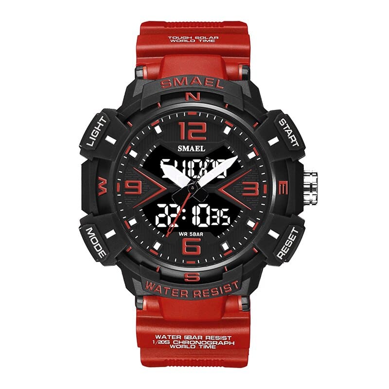 SMAEL 8076 Dual Time Quartz Analog Digital Military Water Proof Men's Watch - Image 2